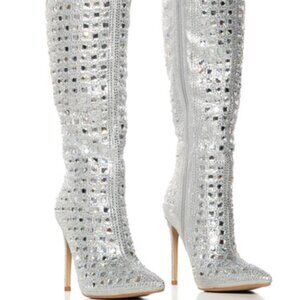 AZALEA WANG " ROYAL RHINESTONES " MULTI EMBELLISHED BOOT(BRAND NEW !!!!!!!!!